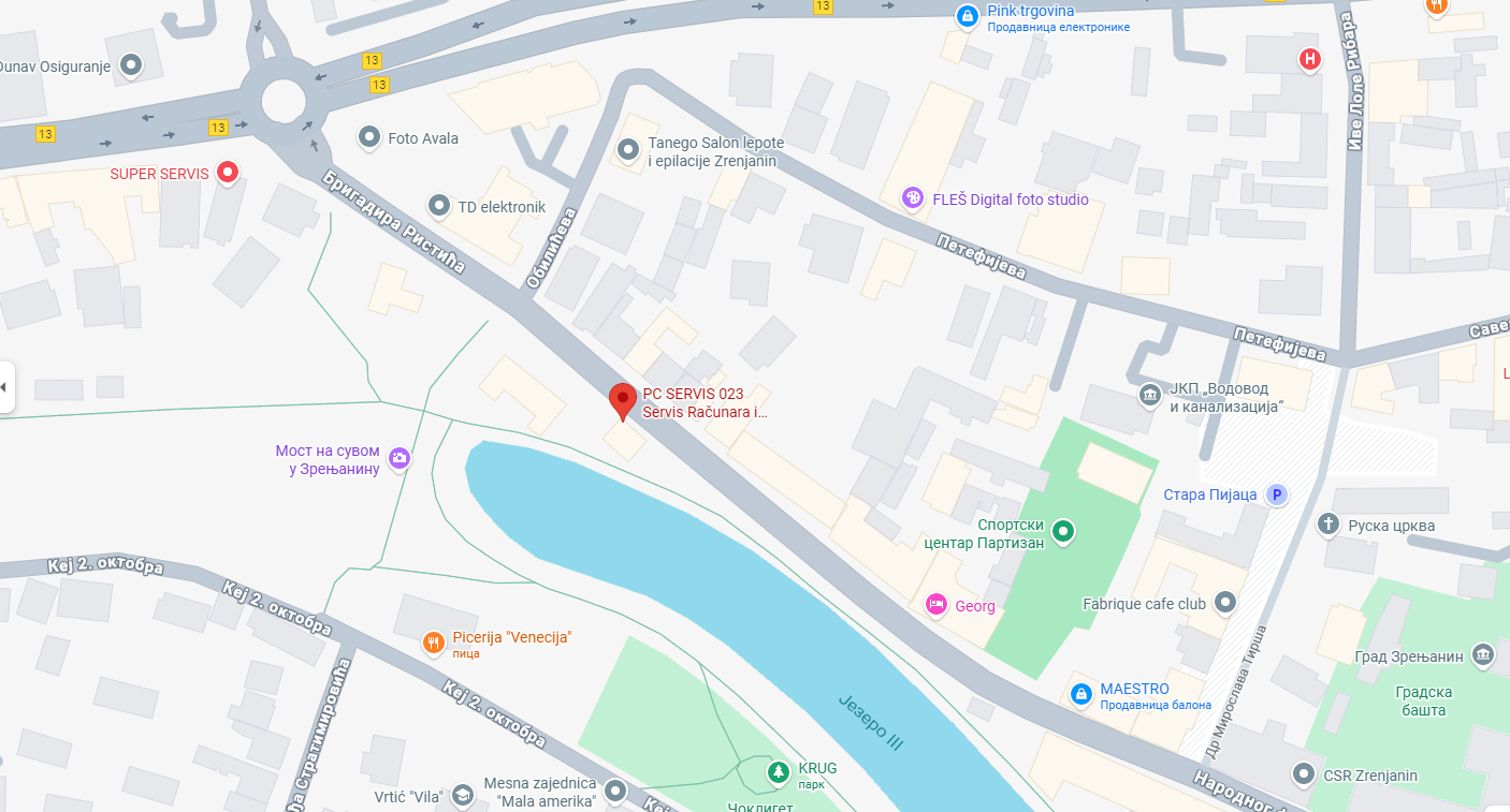 Mapa lokacije servisa